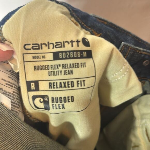 Carhartt Men's Relaxed Fit Utility Medium Dark Blue Jeans. Size 30X30. - Picture 13 of 16